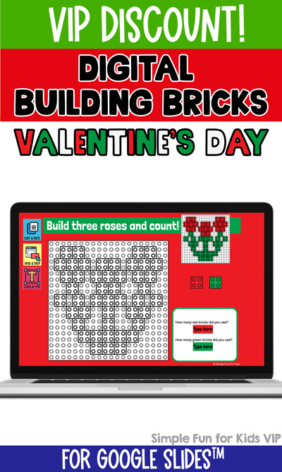 Digital Building Bricks Valentine's Day Build and Count Challenge
